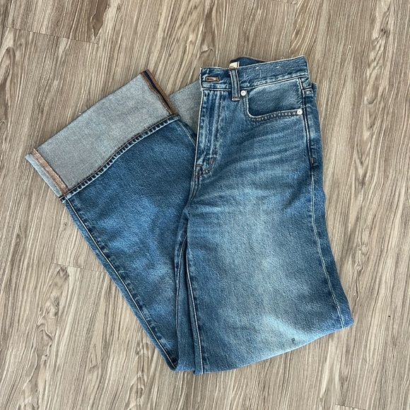 Madewell Super Wide Leg cuffed jeans size 25 - Picture 5 of 6
